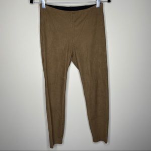 Lysse Brown Faux Suede Leggings Size Small